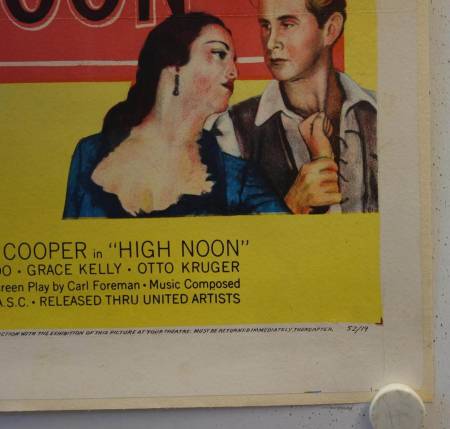High Noon original release US Onesheet movie poster